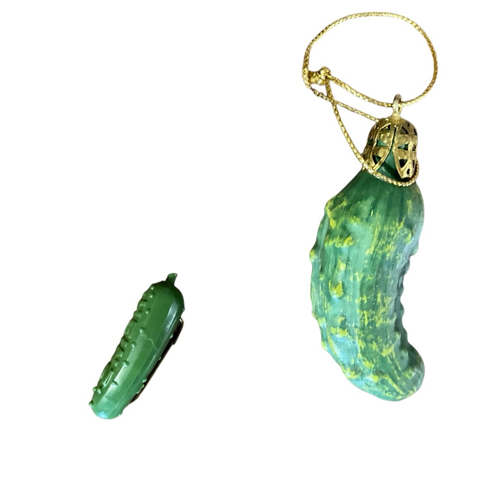 Heinz Pickle Brooch Pin and Heavy Ornament Charm
